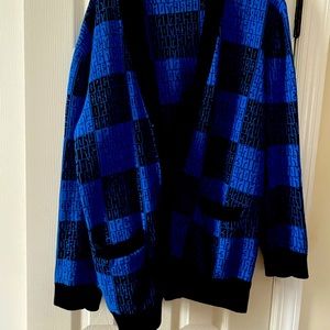 Opening Ceremony black and blue long cardigan size large